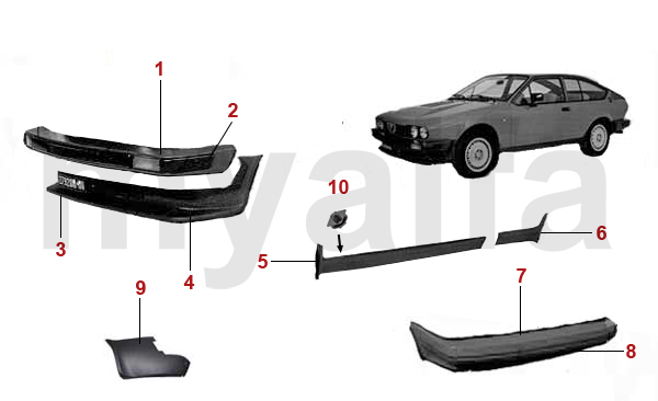 Alfa Romeo BUMPER/GRILLE/PANEL - BODY - ALFA ROMEO ALFETTA GT/GTV 4/6